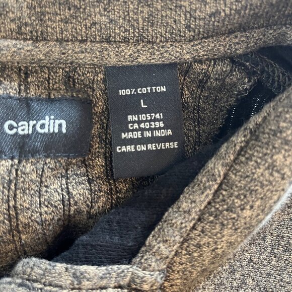 Pierre Cardin Mens Vintage Sweater Shirt Brown Ribbed Collar Size Large - Picture 6 of 7